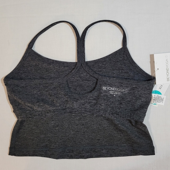 Beyond Yoga Women's M Harlow Space Dye Crop Performance Tank in Black - Picture 4 of 8